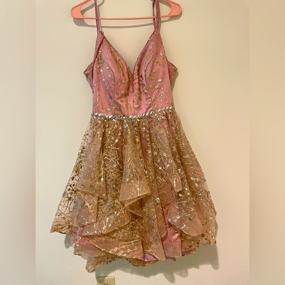 Short Beautiful Rose Gold Dress